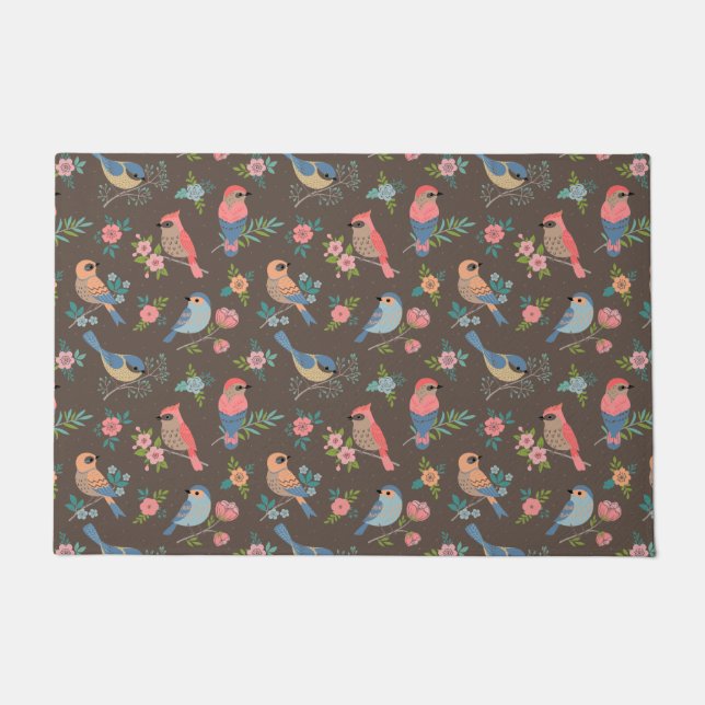 Paillasson Portes - Oiseaux - Décor - Cadeaux uniques (Devant)