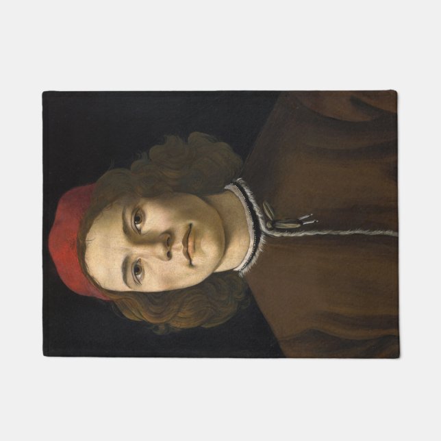 Paillasson Portrait d'un jeune homme (par Sandro Botticelli) (Devant)
