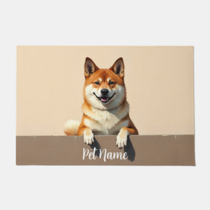 Paillasson Portrait personnalisé d'un chien Akita en peinture