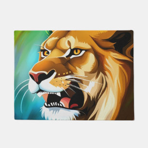 Paillasson Portrait Posé côté Lion rugissant-57566