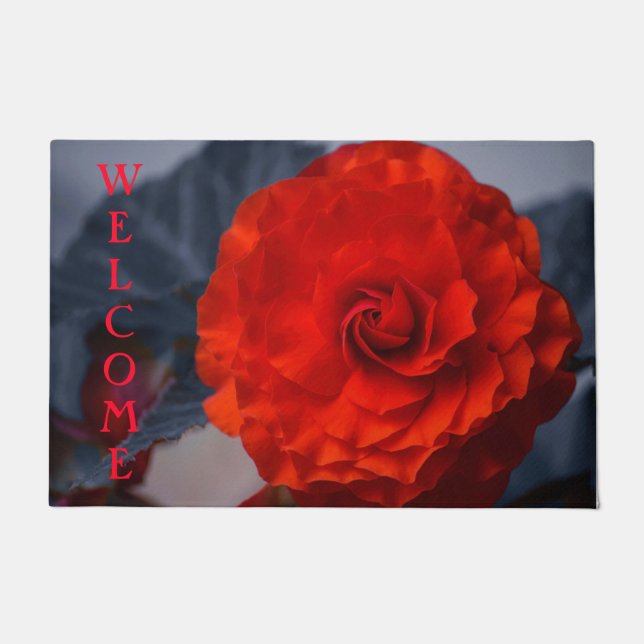 Paillasson Pot de porte de Crimson Double Begonia (Devant)