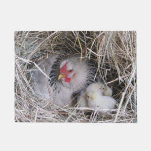 Paillasson Poule de mère avec de nouveaux poussins