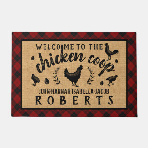 Paillasson Poulet Coop Hen Red Buffalo Check Plaid Pays L