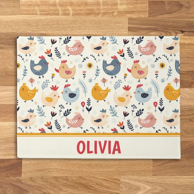 Paillasson Poulets mignons dans la ferme Personnalisé (Créateur téléchargé)