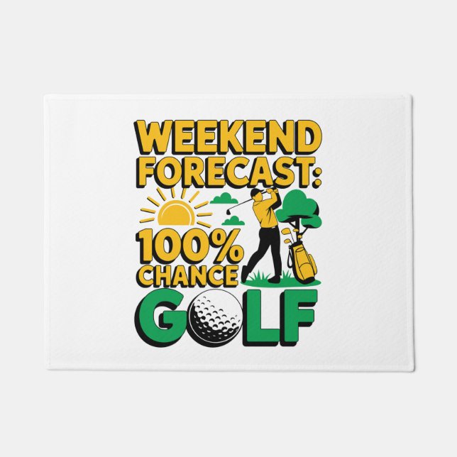 Paillasson Prévision de fin de semaine 100% Chance de golf (Devant)