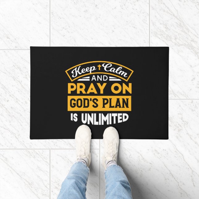 Paillasson Priez et faites confiance au plan illimité de Dieu (Intérieur)