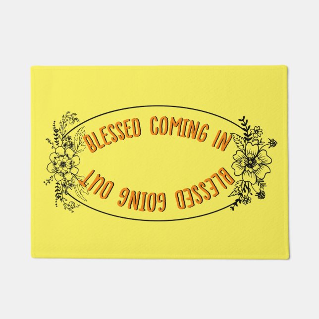 Paillasson Printemps Floral Bienheureux Venant En Bienheureux (Devant)