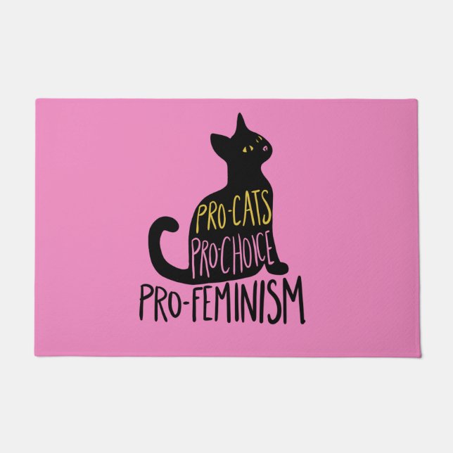 Paillasson Pro-chats Pro-choix pro-féminisme (Devant)