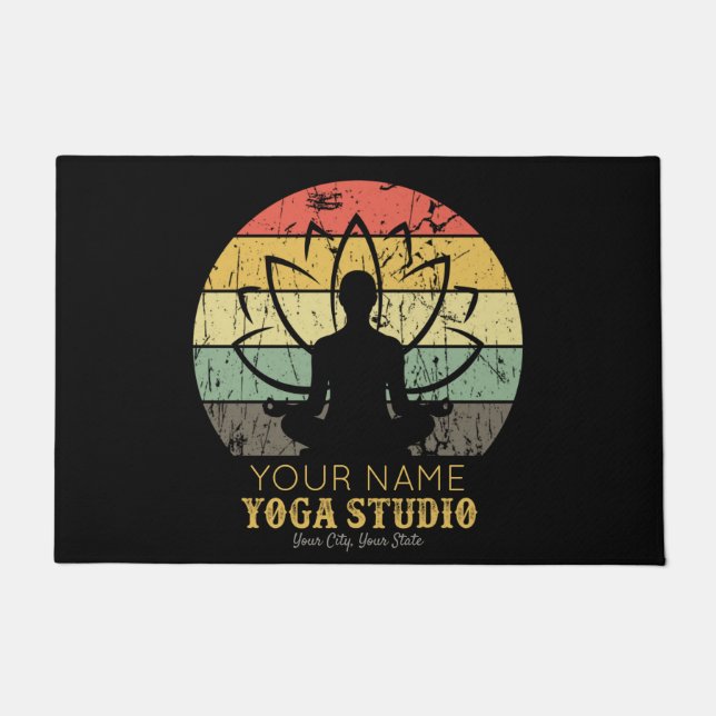 Paillasson Professeur de Fitness Yoga Studio Personnalisé Gur (Devant)