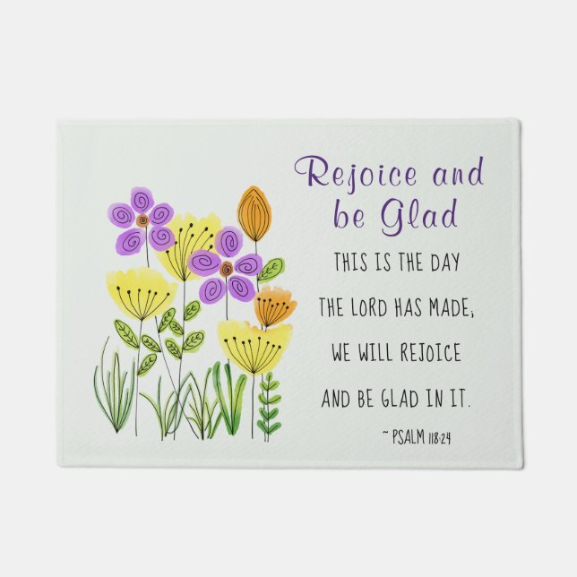 Paillasson Psaume 118:24 C'est le jour où le Seigneur a fait (Devant)