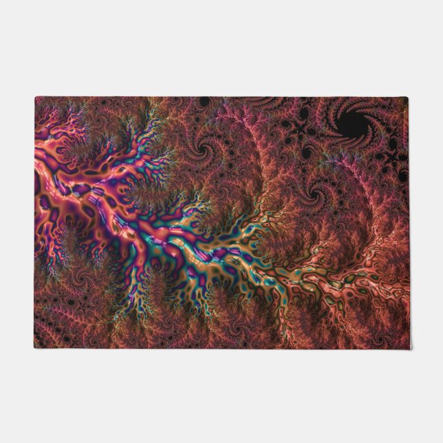 Paillasson Psychédélique Super Trippy Funky Colorful Fractal (Devant)