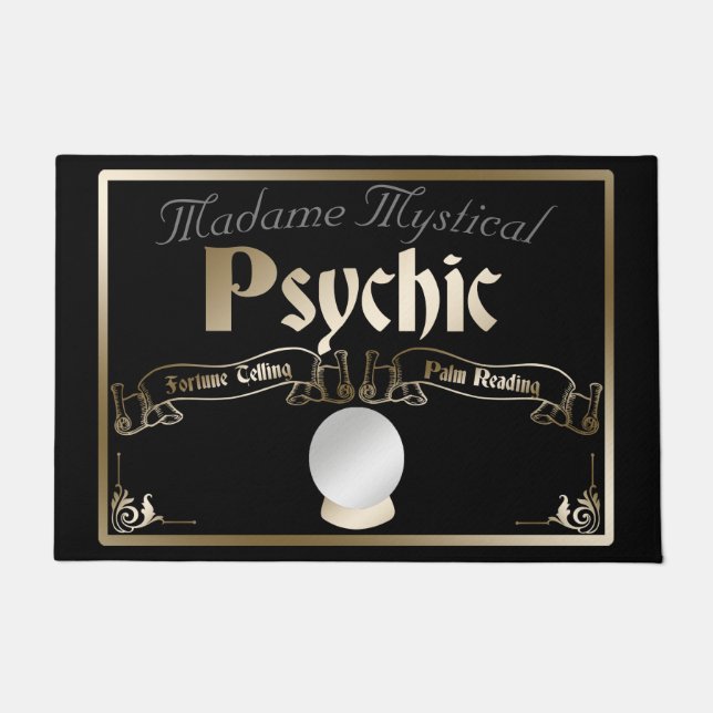 Paillasson Psychique Fortune Teller Halloween mystique en or (Devant)