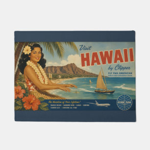 Paillasson Publicité de voyage hawaïen de style vintage