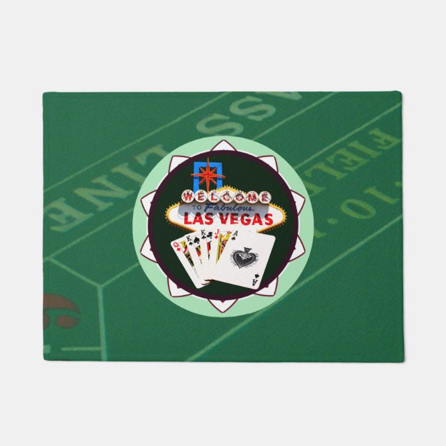 Paillasson Puce de poker de Las Vegas Sign and Two (Devant)