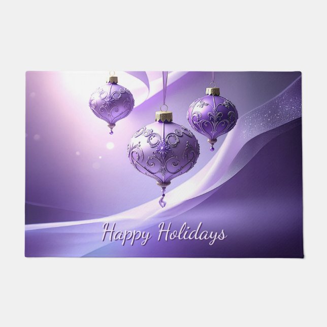 Paillasson Purple Decorative Christmas Ball Holiday Doormat (Devant)
