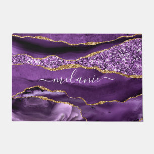 Paillasson Purple Gold Parties scintillant Sparkly Nom person