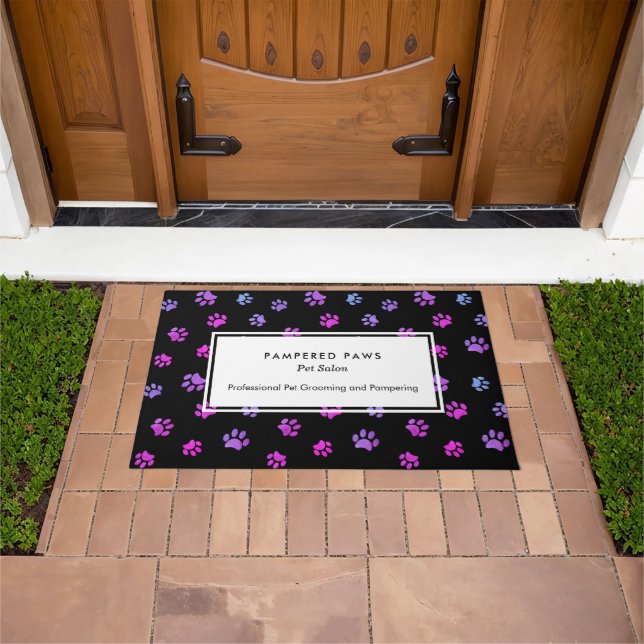 Paillasson Purple Pink Blue Empreintes de pattes Professionne (De plein air)