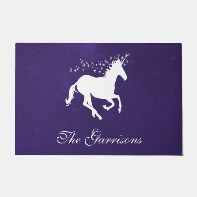 Paillasson Purple Unicorne Personnalisé Porte mat (Devant)