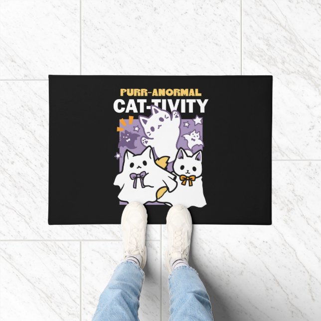 Paillasson Purr-anormal Cat-tivity - Halloween Cat Design (Intérieur)