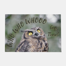 Qui Y Va ? Funny Owl Doormat