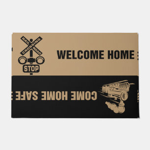 Paillasson Railroad Door Mats, Trains Front Porch Mat