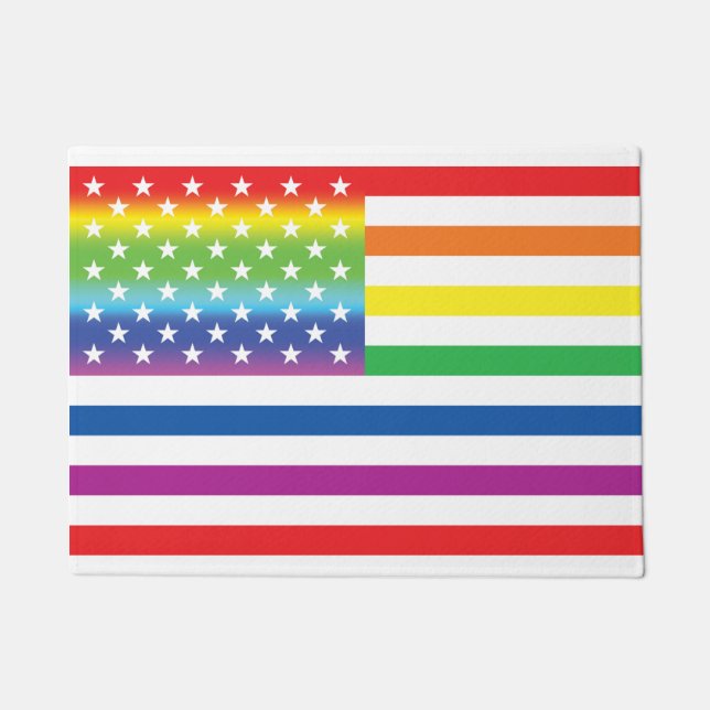 Paillasson Rainbow US Flag LGBT Pride (Devant)
