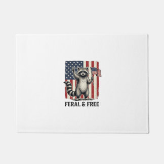 Paillasson Raton laveur patriotique sauvage et libre Chemise