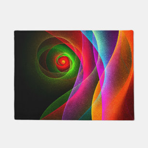 Paillasson Red Green Orange Modern Abstrait Art Motif #22