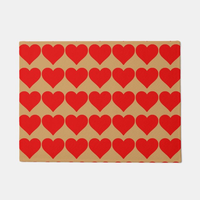 Paillasson Red Heart Shape Love Classic Simple Minimalisme (Devant)