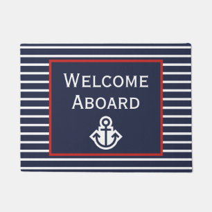 Paillasson Red White & Blue Welcome Aboard Boot Doormat