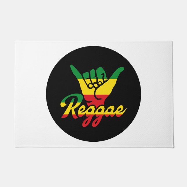 Paillasson Reggae Shaka Hands with reggae colors (Devant)