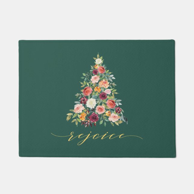 Paillasson Rejoice Holiday Floral Tree Welcome (Devant)