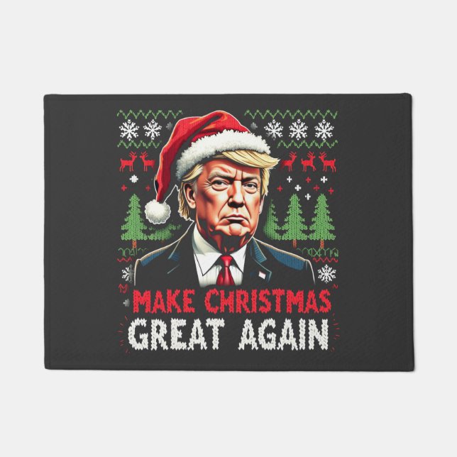 Paillasson Rendre Noël super à nouveau moche Noël Sweat Trump (Devant)