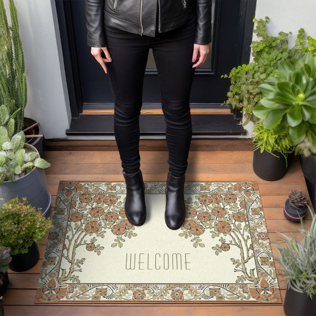 Paillasson Rennie Mackintosh Tree & Floral Bural Orange (Créateur téléchargé)