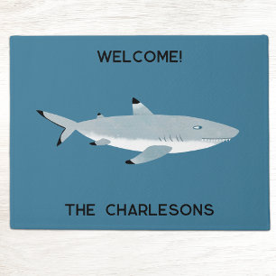 Paillasson Requin De Récif À Pointe Noire Amusant Personnalis