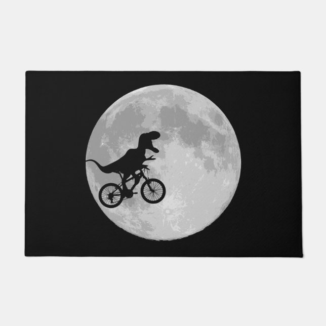 Paillasson Retro 80s Dinosaur vélo et lune (Devant)