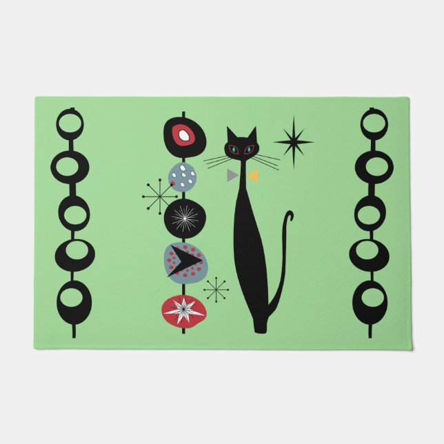 Paillasson Retro Atomique Moyen Siècle Moderne Cool mat de ch (Devant)