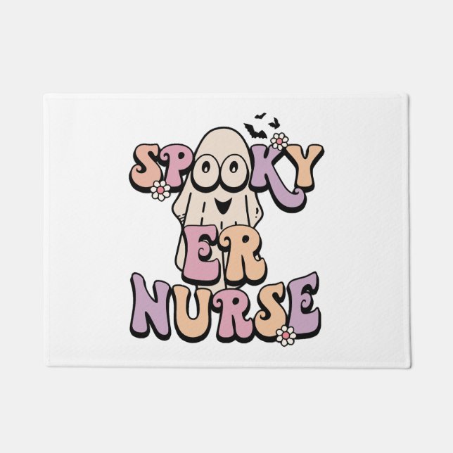 Paillasson Retro Cute Éffrayant ER Nurse Halloween (Devant)