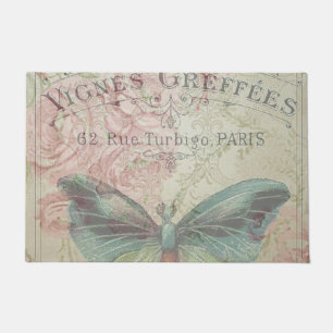 Paillasson rétro, shabby chic, vintage, rustique du pays, flo