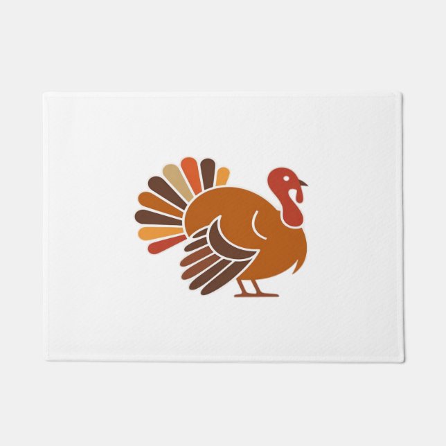 Paillasson Retro Thanksgiving Turquie - Automne Harvest Desig (Devant)