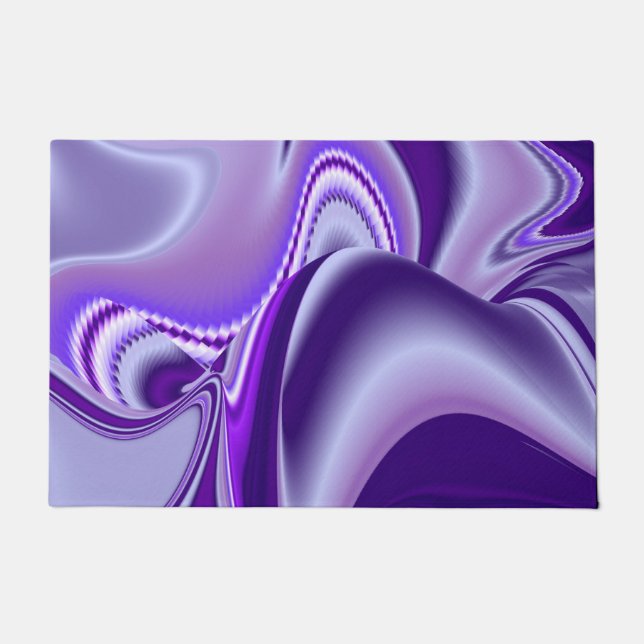 Paillasson Rêves arc-en-ciel à fleurs violettes (Devant)