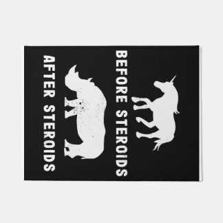 Paillasson Rhinocéros Unicorne Drôle Avant Les Stéroïdes Aprè