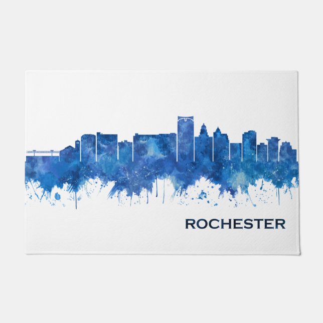 Paillasson Rochester Minnesota Skyline Blue (Devant)