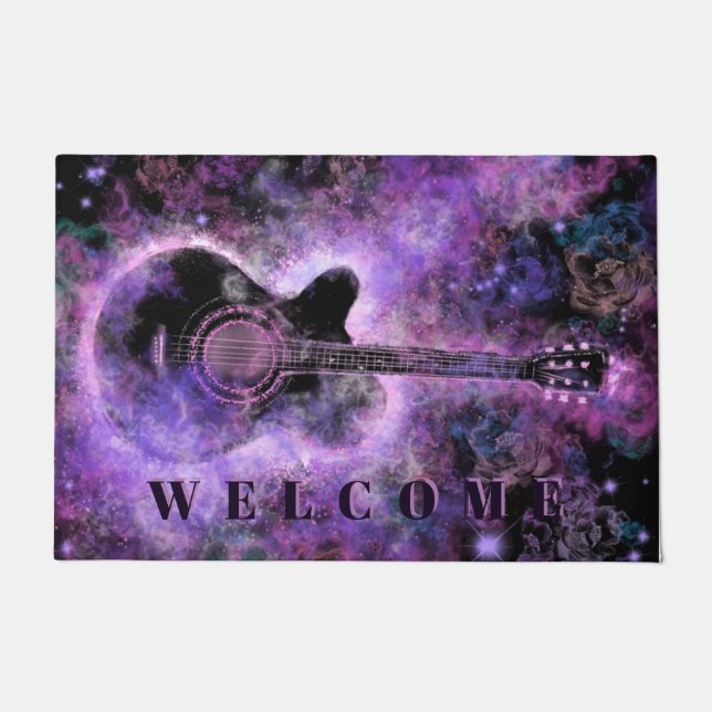 Paillasson Rock Guitare Musique Welcome Doormat (Devant)