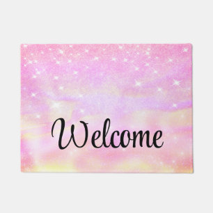 Paillasson Rose Gold Parties scintillant Girl Rainbow Rose Bi