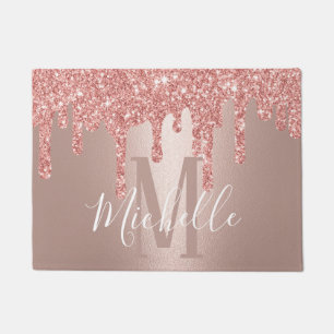 Paillasson Rose moderne Gold Parties scintillant Drives Nom d