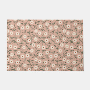 Paillasson Rose Poussiéreuse Blanche Motif de Marguerite de F