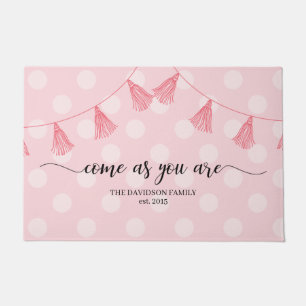 Paillasson Rose Venez Comme Vous Êtes Accueil Personnalisé