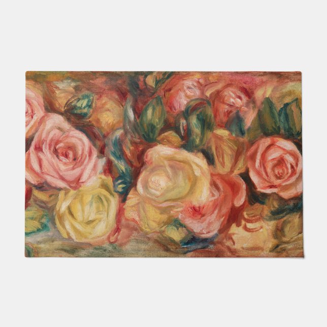 Paillasson Roses de Renoir Impressionist Painting (Devant)