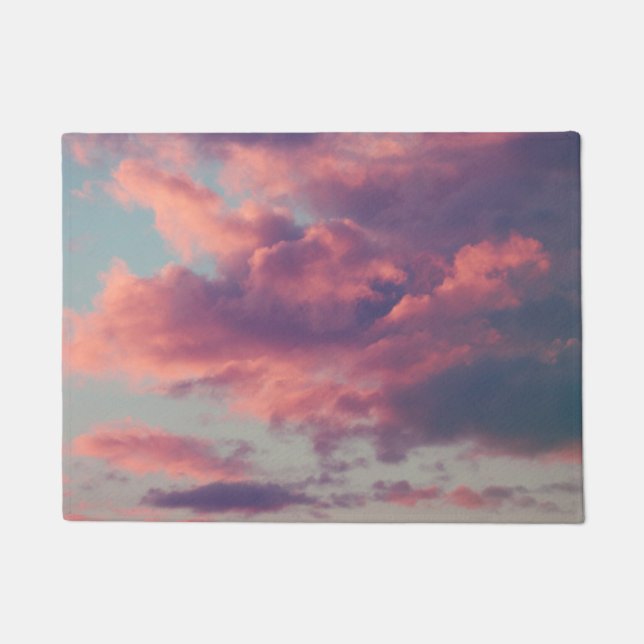 Paillasson Roses Dreamy nuages de coucher de soleil esthétiqu (Devant)